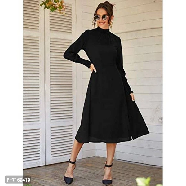 Womenster Women's Trim A-Line Midi Dress - XS