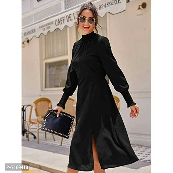 Womenster Women's Trim A-Line Midi Dress - XS