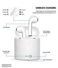 White I7 TWSA Bluetooth Wireless Headset Earphone headphone - Free Size