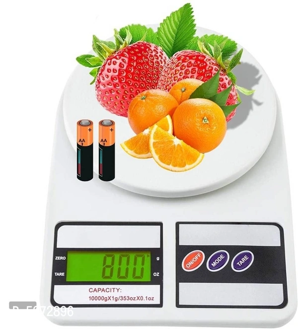 Digital Kitchen Weighing Machine Multipurpose Electronic Weight Scale with Backlit LCD Display for Measuring Food, Cake, Vegetable, Fruit (SF- 400)(Round) - Free Size