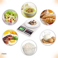 Digital Kitchen Weighing Machine Multipurpose Electronic Weight Scale with Backlit LCD Display for Measuring Food, Cake, Vegetable, Fruit (SF- 400)(Round) - Free Size