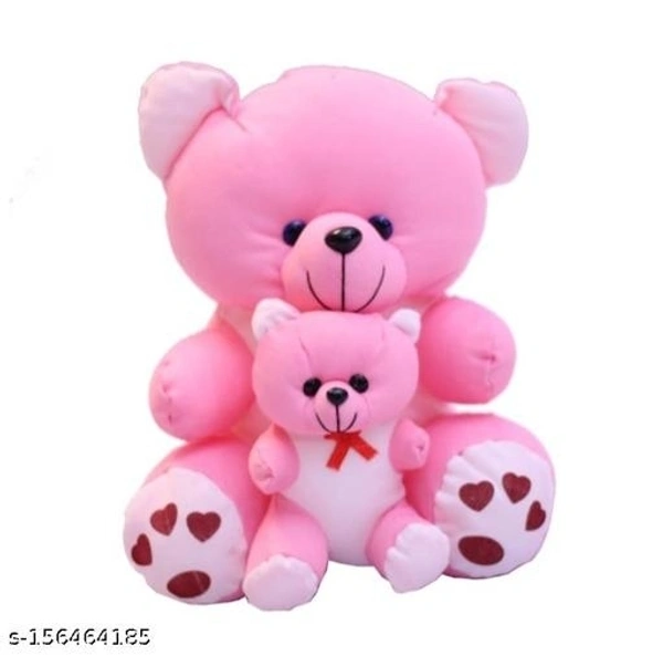 Super Soft 40 cm Pink Mother with Child Teddy Bears for Kids - Lovable/Huggable Teddy Bear for Girlfriend/Wife/Husband (Pink, 40 cm) - Free Size