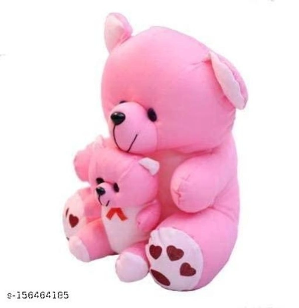 Super Soft 40 cm Pink Mother with Child Teddy Bears for Kids - Lovable/Huggable Teddy Bear for Girlfriend/Wife/Husband (Pink, 40 cm) - Free Size