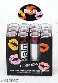 Combo ADS Balm Matte Lipstick Set of 12 (Multicolour) - Free Size
