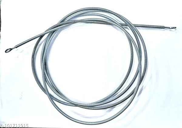 Curtain Wire Spring Cord Kit with 10 Hooks - Silver (5m) - Free Size