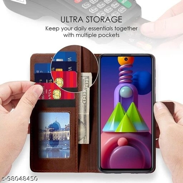 Rock Zone Shock Proof Vintage Flip Cover for Realme X - Brown - Free Size