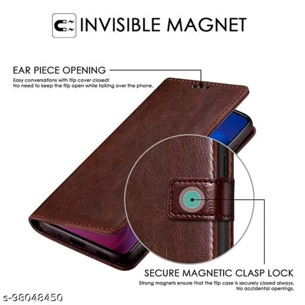 Rock Zone Shock Proof Vintage Flip Cover for Realme X - Brown - Free Size