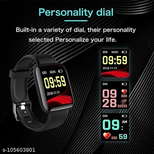 FITNESS BAND ID116 Smart Watch for Men's & Women's, Android Smart Wrist Watch Touch sensor watch Bluetooth Smart Watches for Android iOS support Men & Women - Free Size