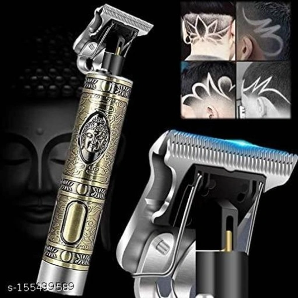 Maxtop Metal Body Hair Trimmer | Buddha Design Trimmer | Baal Katne Wali Machine | Close Cutting Wide Open T-Blade Hair/Beard Trimmer (Gold) - Free Size