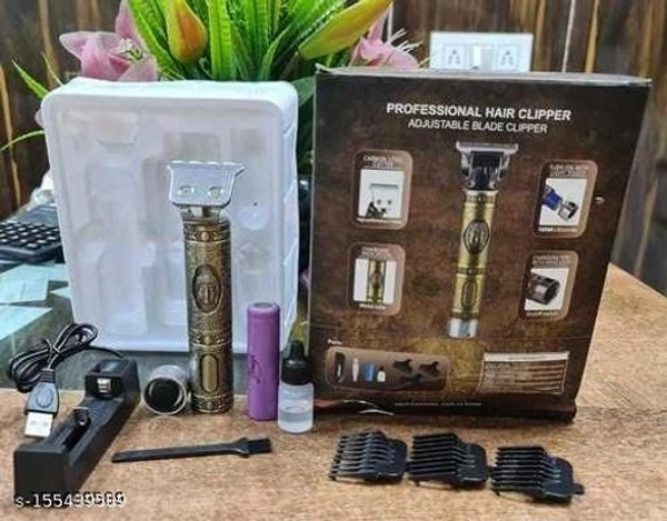Maxtop Metal Body Hair Trimmer | Buddha Design Trimmer | Baal Katne Wali Machine | Close Cutting Wide Open T-Blade Hair/Beard Trimmer (Gold) - Free Size