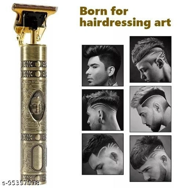 Trimmer Electric Cordless Cutting Digital Hair Trimmer Rechargeable Electric Hair Clipper Barbershop Cordless 0 mm 1.5mm 3mm 6mm 9mm T-Blade Baldheaded Outliner Men & Women - (Yellow, Black) Runtime: 120 min Trimmer for Men & Women  (Gold) - Free Size