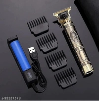 Trimmer Electric Cordless Cutting Digital Hair Trimmer Rechargeable Electric Hair Clipper Barbershop Cordless 0 mm 1.5mm 3mm 6mm 9mm T-Blade Baldheaded Outliner Men & Women - (Yellow, Black) Runtime: 120 min Trimmer for Men & Women  (Gold) - Free Size
