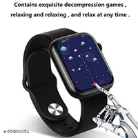T500 Full Touch Screen Bluetooth Smartwatch with Body Temperature, Blood Pressure, Heart Rate & Oxygen Monitor Compatible with All 3G/4G/5G Android & iOS Smartphones for Men & Women (Black) - Free Size