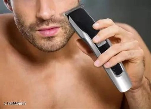 HTC  AT- Beard and Hair Trimmer For Men and Women , Durable and comes with Sharpe Blade,Trimer and  Beard Shaver with 4 Trimming Clips or Combs, Trimmer For Men Shaving, 45 Min Cordless Use, Trimer for men's (Blue) - Free Size