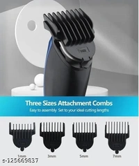 HTC  AT- Beard and Hair Trimmer For Men and Women , Durable and comes with Sharpe Blade,Trimer and  Beard Shaver with 4 Trimming Clips or Combs, Trimmer For Men Shaving, 45 Min Cordless Use, Trimer for men's (Blue) - Free Size