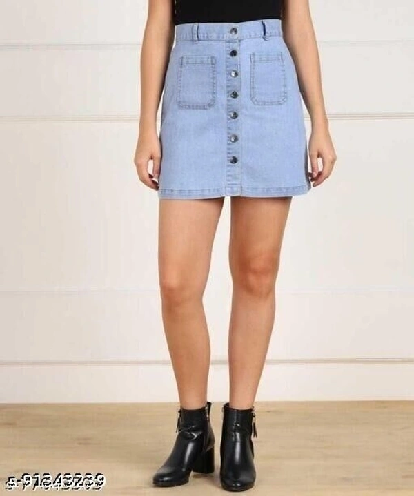 Women Denim Light Blue Skirts - 26