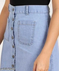 Women Denim Light Blue Skirts - 26