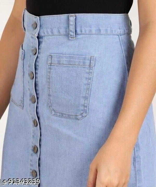 Women Denim Light Blue Skirts - 26