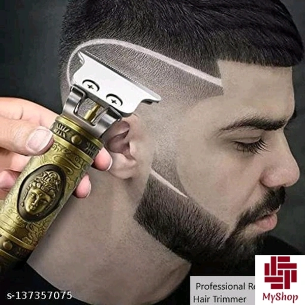Maxtop Men's /538 Hair Trimmer Heavy Quality Rechargeable Buddha Trimmer Machine, Professional full Metal Body Trimmer Cum Outliner, T-Blade Bald Beard Shaver, Buddha Design Hair Clipper Trimmer (Golden) - Free Size