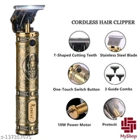 Maxtop Men's /538 Hair Trimmer Heavy Quality Rechargeable Buddha Trimmer Machine, Professional full Metal Body Trimmer Cum Outliner, T-Blade Bald Beard Shaver, Buddha Design Hair Clipper Trimmer (Golden) - Free Size