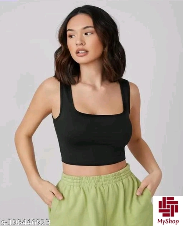PRIME LOVE CROP TOP sando vest tank top with cotton comfort camisole tops for girls, girl, women, woman straps cropped cami coat waistcoat - S