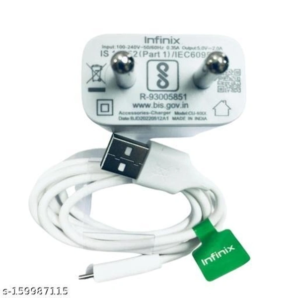  Infinix CU-60IX 2 A Mobile Charger with Micro USB Cable. || Original INFINIX Charger with 1m USB Cable || Fast Charging Infinix Charger. - Free Size