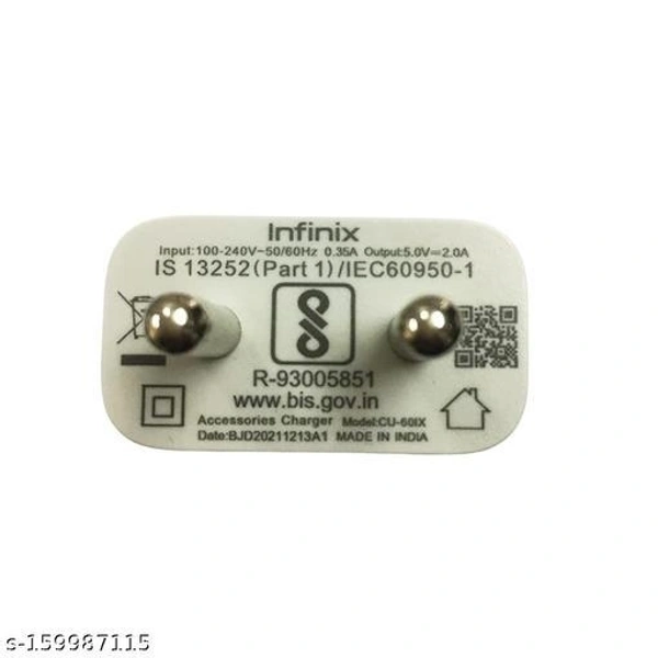  Infinix CU-60IX 2 A Mobile Charger with Micro USB Cable. || Original INFINIX Charger with 1m USB Cable || Fast Charging Infinix Charger. - Free Size
