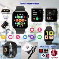 T 500 Full Touch Screen Bluetooth Smartwatch with Body Temperature, Blood Pressure, Heart Rate & with All 3G/4G/5G Android & iOS Smartphones for Men & Women (Black).4Smart Watches - Free Size