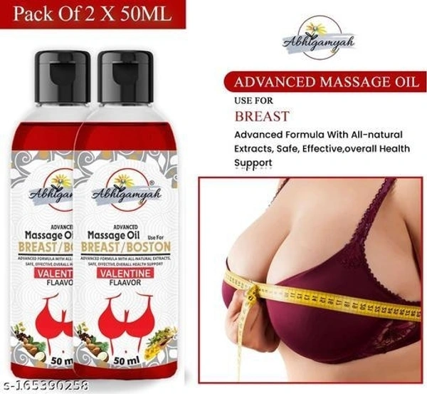 Abhigamyah Breast massage oil helps in growth/firming/tightening/ bust36 natural Women  (50 ml) Pack Of -2) - Free Size