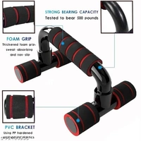 Strauss Moto Pushup Bar Stand for Gym & Home Exercise with Foam Grip Handle for Chest Press, Pair (Black) (PushUp Stand with Foam Grip | Push-up Bar) - Free Size
