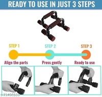 Strauss Moto Pushup Bar Stand for Gym & Home Exercise with Foam Grip Handle for Chest Press, Pair (Black) (PushUp Stand with Foam Grip | Push-up Bar) - Free Size