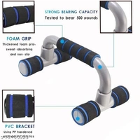 Strauss Moto Pushup Bar Stand for Gym & Home Exercise with Foam Grip Handle for Chest Press, Pair (Black/Blue) (PushUp Stand with Foam Grip | Push-up Bar) - Free Size
