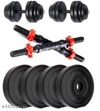 GREEN FIT PREMUM QUALITY  10 kg DUMBBELL SET ( 2.5 KG X 4) Plates + Dumbbell Rods - Free Size