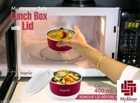 Segovia Stainless steel Microwave safe Lunch box container with air tight lid capacity 400ml set of 4 pcs - Free Size
