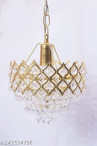 ELZANI GOLDEN PENDENT CHANDELIER/JHOOMAR (160MM ) - Free Size