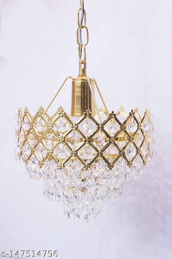 ELZANI GOLDEN PENDENT CHANDELIER/JHOOMAR (160MM ) - Free Size