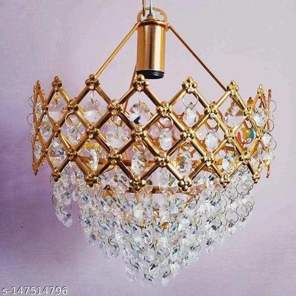 ELZANI GOLDEN PENDENT CHANDELIER/JHOOMAR (160MM ) - Free Size