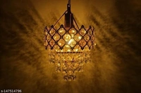 ELZANI GOLDEN PENDENT CHANDELIER/JHOOMAR (160MM ) - Free Size