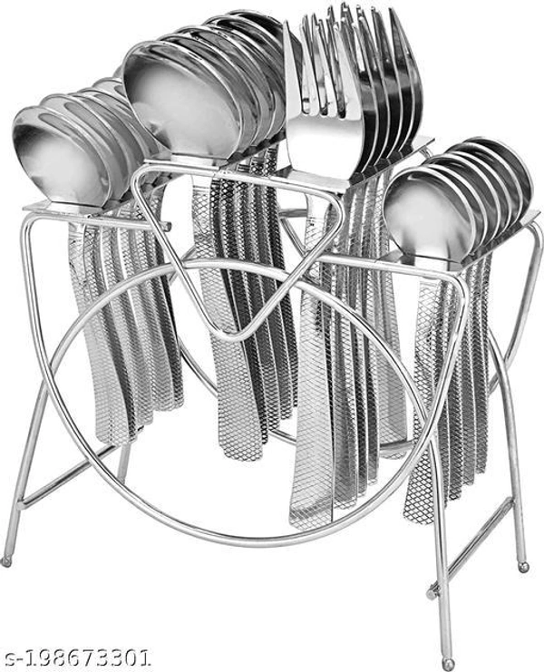 AADI ENTERPRISES spoon stand Cutlery Kitchen Rack (Steel, Silver) - Free Size