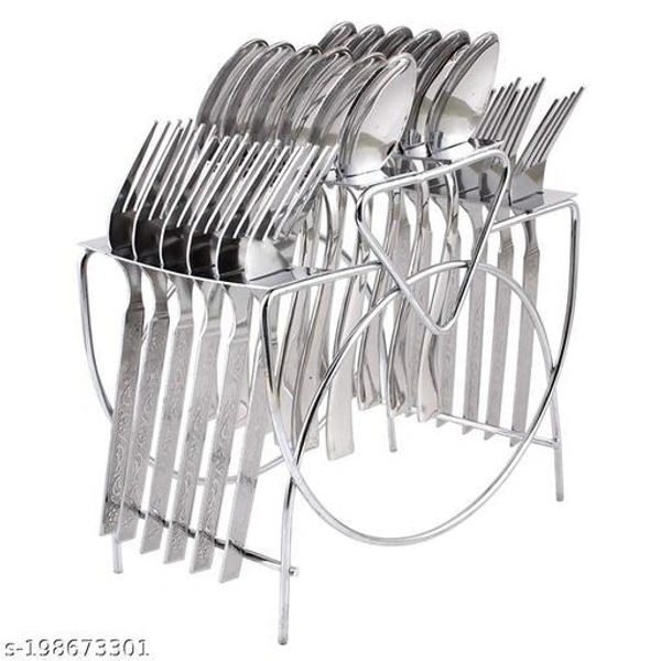 AADI ENTERPRISES spoon stand Cutlery Kitchen Rack (Steel, Silver) - Free Size