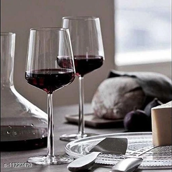 Red and White Wine Glass, Cut Wine Glasses (Transparent, 350ml) (Set of 1) - Free Size