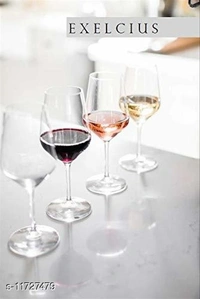 Red and White Wine Glass, Cut Wine Glasses (Transparent, 350ml) (Set of 1) - Free Size