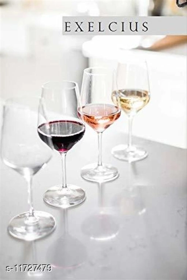 Red and White Wine Glass, Cut Wine Glasses (Transparent, 350ml) (Set of 1) - Free Size