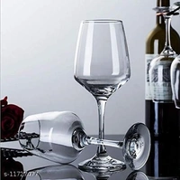 Wine Glass Ideal for White or Red Wine Party Glass, Whisky Glass, Clear Glass, 350 ml, Pack of (2) - Free Size