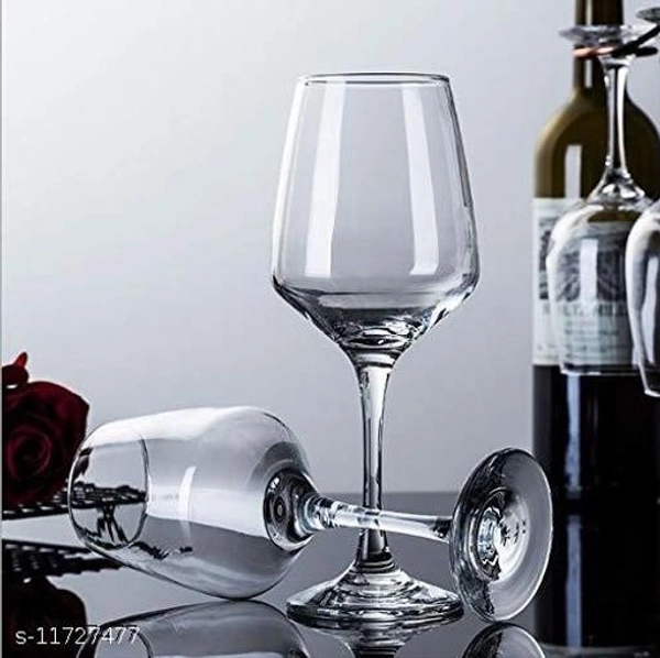 Wine Glass Ideal for White or Red Wine Party Glass, Whisky Glass, Clear Glass, 350 ml, Pack of (2) - Free Size