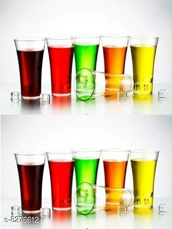Niebla (Pack of 12)Premium Quality Poly Carbonate Stylish Transparent Glass Glass Set  (250 ml, Plastic) - Free Size