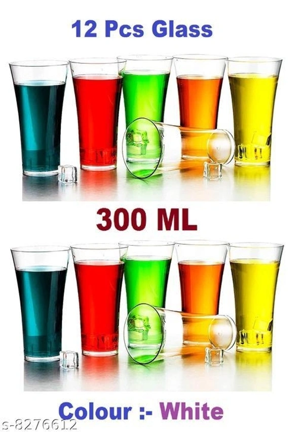 Niebla (Pack of 12)Premium Quality Poly Carbonate Stylish Transparent Glass Glass Set  (250 ml, Plastic) - Free Size