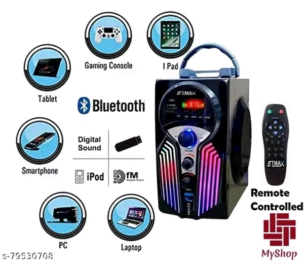 ETMAX NANO SHARK Black ET-1616 35 W Bluetooth Home TheatreName: ETMAX NANO SHARK Black ET-1616 35 W Bluetooth Home Theatre - Black, Free Size