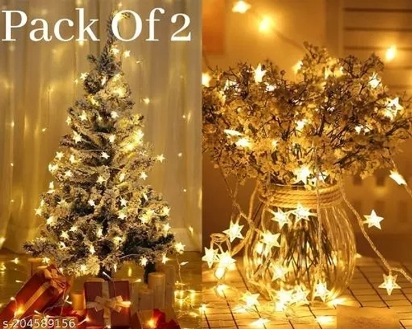 Mini Star 16 Led String Lights Christmas Tree, New Year, diwali Garden Decoration Pack Of 2 - Free Size