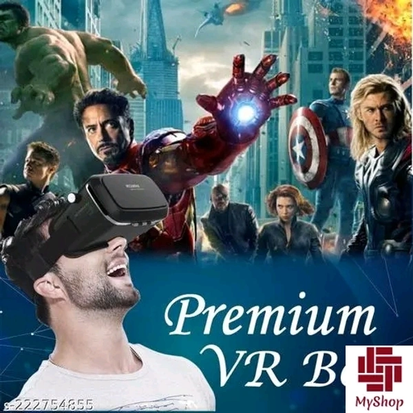 VR PRO VIRTUAL REALITY 3D GLASSES HEADSET Premium VR Box - Black, Free Size